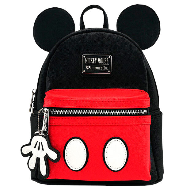 Sac à dos Loungefly Disney Mickey 27cm, vue latérale mettant en avant les bretelles ajustables et la qualité des matériaux