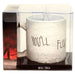 Détail du design du mug IT montrant le texte effrayant et les motifs rouges sur fond blanc