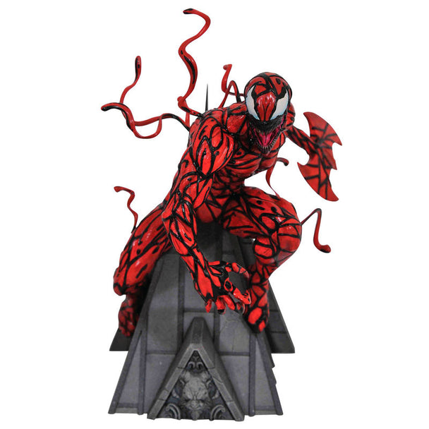 Statue en résine Marvel Carnage de 30,5 cm, édition limitée numérotée par DIAMOND SELECT, vue de face avec détails sculpturaux précis.