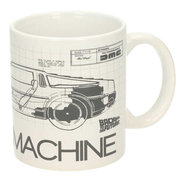 Mug en céramique Back to the Future avec illustration de la machine à remonter le temps, produit par SD TOYS.