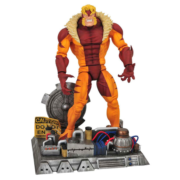 Figurine articulée Sabretooth des X-Men de Marvel, 18cm, avec 14 points d'articulation, sculptée par Gentle Giant, vue de face.