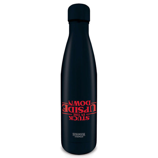 Gourde métallique en acier inoxydable Stranger Things de marque PYRAMID avec capacité 500ml, vue de face.