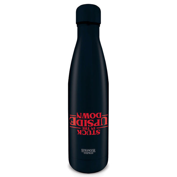 Gourde métallique en acier inoxydable Stranger Things de marque PYRAMID avec capacité 500ml, vue de face.