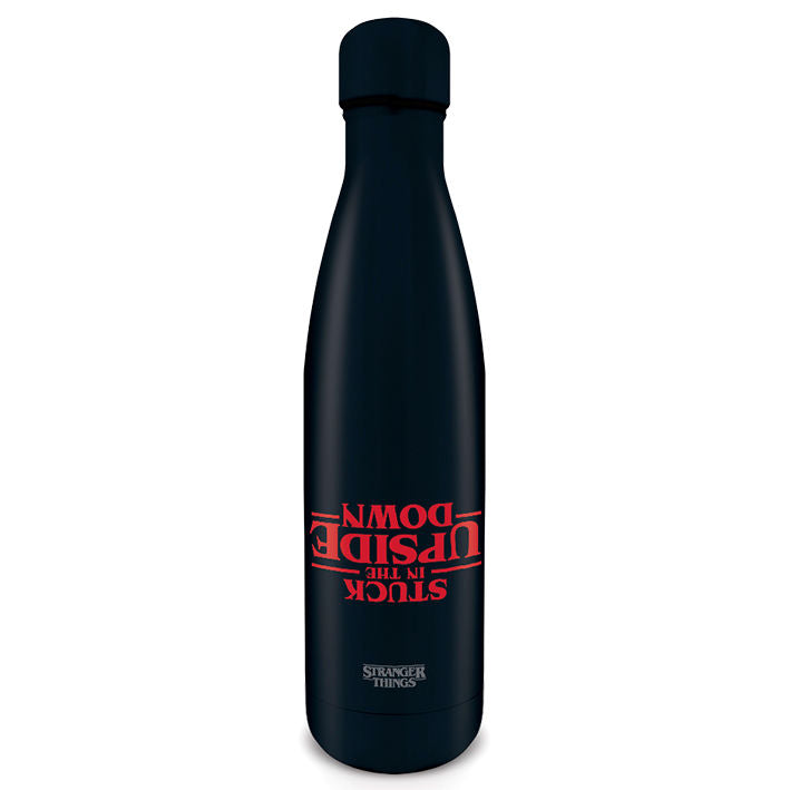 Gourde métallique en acier inoxydable Stranger Things de marque PYRAMID avec capacité 500ml, vue de face.