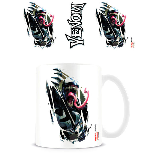 Mug en céramique Marvel Venom de couleur noire avec logo Venom visible, capacité 315ml, présenté sur fond blanc.