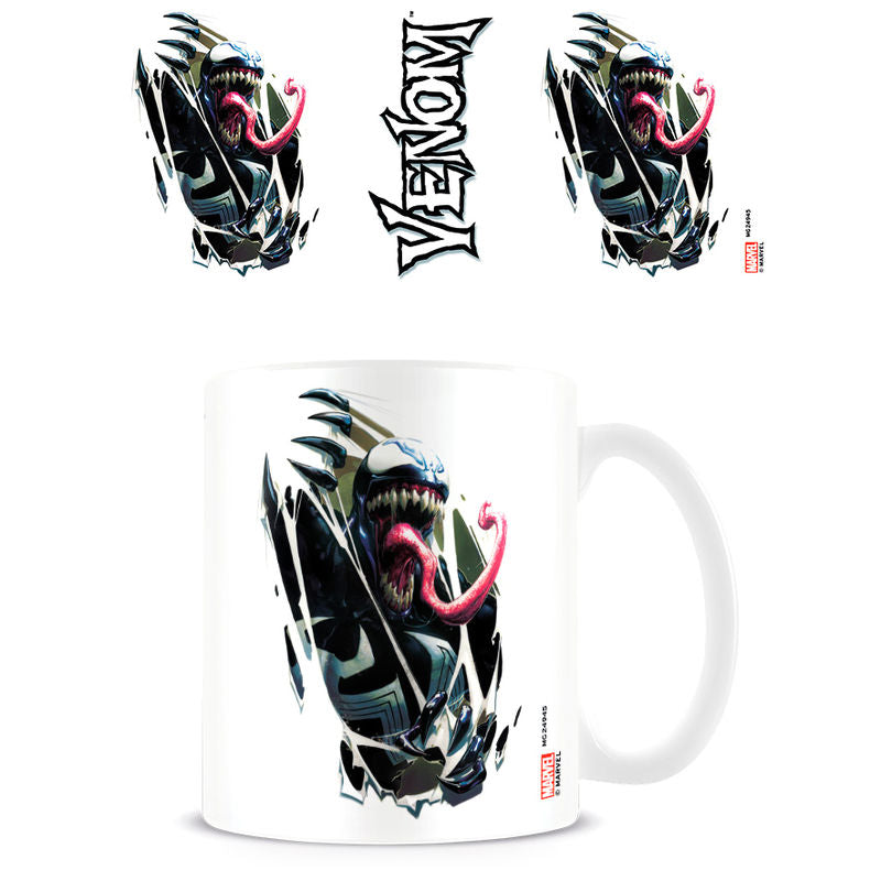 Mug en céramique Marvel Venom de couleur noire avec logo Venom visible, capacité 315ml, présenté sur fond blanc.