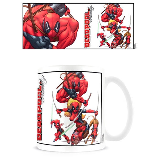 Mug en céramique Marvel Deadpool avec design rouge et noir, capacité 315ml, idéal pour boissons chaudes.