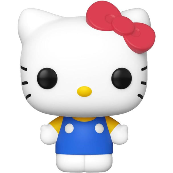 Photo de la figurine Funko POP Hello Kitty Classic Sanrio de face dans sa boîte vitrine transparente.