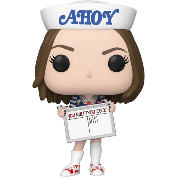 Vue rapprochée de la figurine Funko POP Robin Stranger Things série 2 vague 5 dans sa boîte