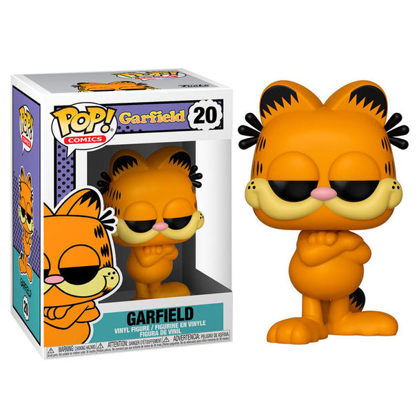 Figurine Funko POP Garfield en vinyl de 9 cm dans sa boîte cadeau vitrée, vue de face