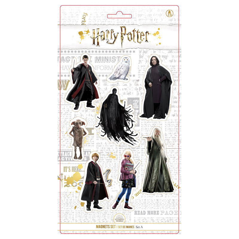 Set de 8 magnets représentant les personnages d'Harry Potter par SD TOYS, idéal pour décoration et collection.
