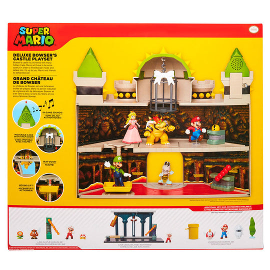 Présentation des différentes zones du château de Bowser dans le playset Mario Bros