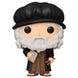 Figurine Funko POP Leonardo Da Vinci en vinyle, hauteur 9 cm, présentée dans une boîte vitrine transparente