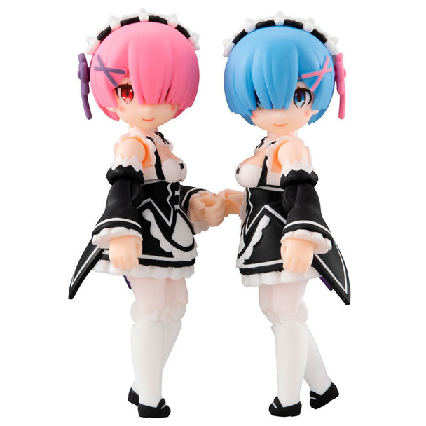 Profil latéral de la figurine Re Zero Desktop Army signée MEGAHOUSE