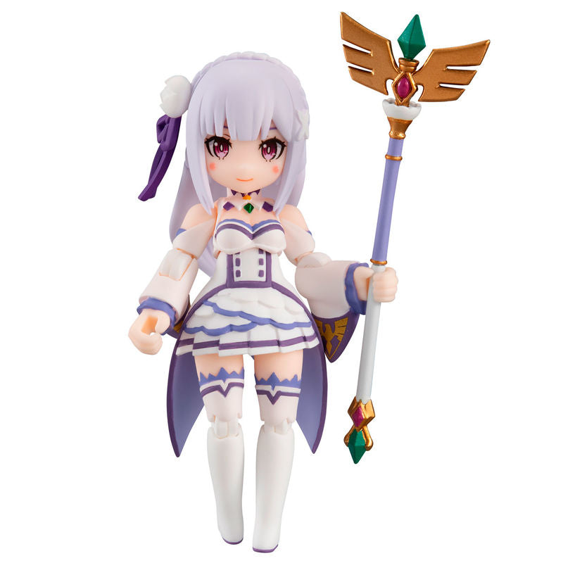 Figurine Re Zero Desktop Army posée sur un bureau en décor anime