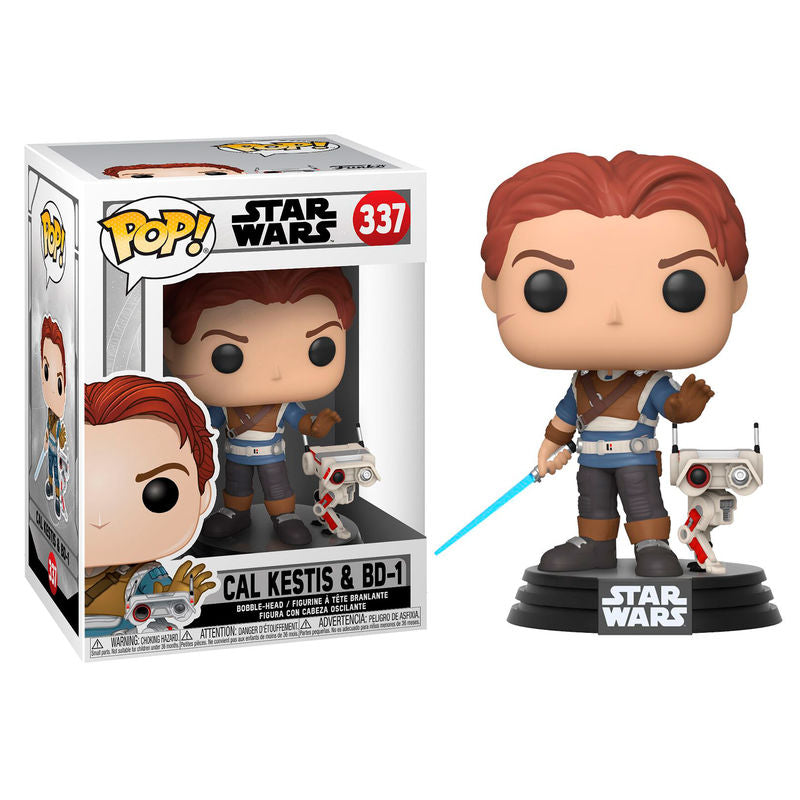 Figurine Funko POP Star Wars Jedi Fallen Order de 9 cm dans sa boîte fenêtre, vue avant détaillée