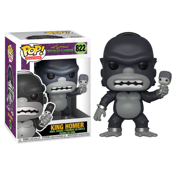 Figurine Funko POP King Homer des Simpsons en vinyle de 9 cm dans sa boîte vitrine transparente