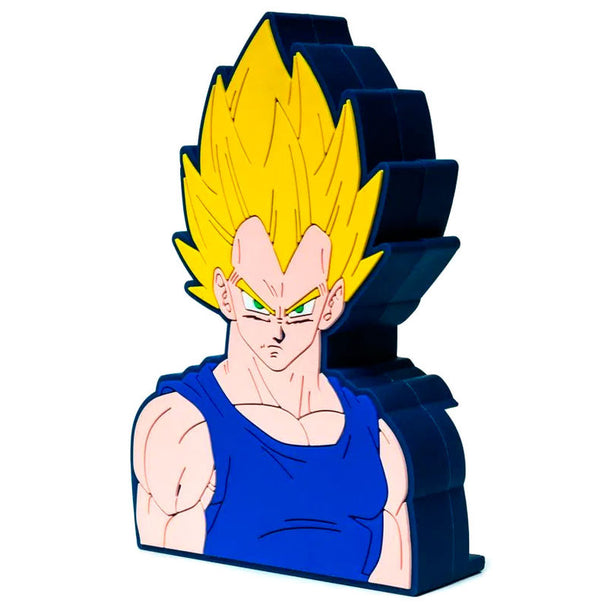 Côté de l'enceinte Dragon Ball Z Vegeta montrant le port USB et les boutons de contrôle