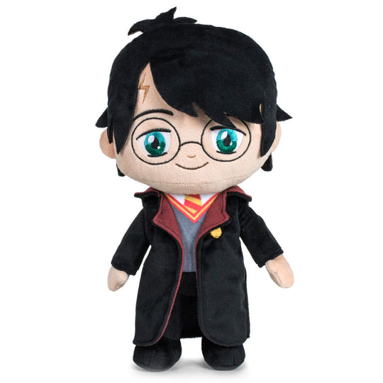 Peluche Harry Potter de 37 cm, officielle Warner Bros Discovery, montrant le personnage emblématique avec détails soignés et couleurs vives.