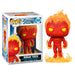 Figurine Funko POP Human Torch de Marvel Fantastic Four en vinyle, 9 cm, présentée dans sa boîte vitrine transparente