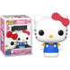 Vue latérale de la figurine Funko POP Hello Kitty Classic Sanrio en vinyle de 9 cm avec détails colorés.