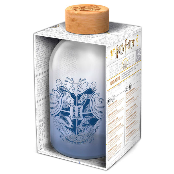 Bouteille en verre Harry Potter 620ml de la marque STOR présentée dans son coffret cadeau élégant.