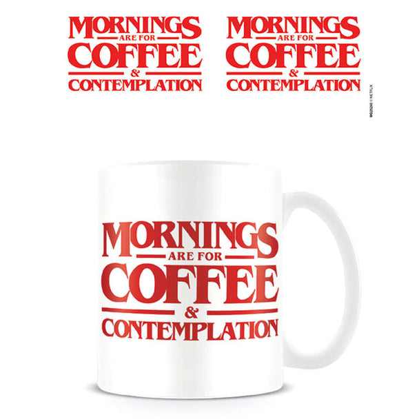 Mug Stranger Things 'Morning Are for Coffee' de 315ml avec design original PYRAMID, parfait pour les pauses café.