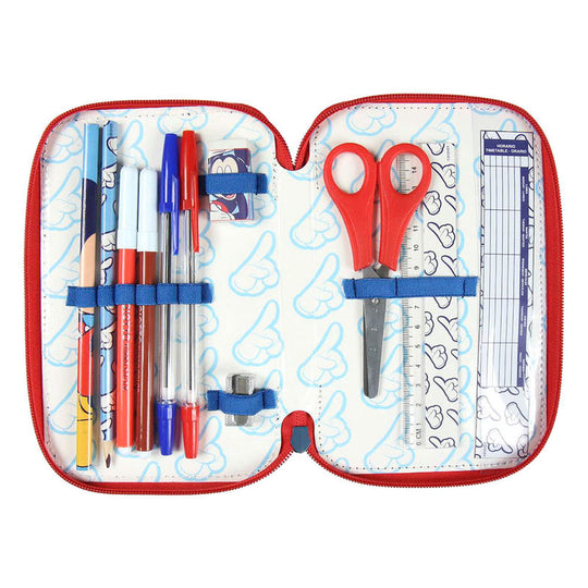 Fermeture éclair solide de la trousse triple Disney Mickey Giotto CERDÁ en gros plan