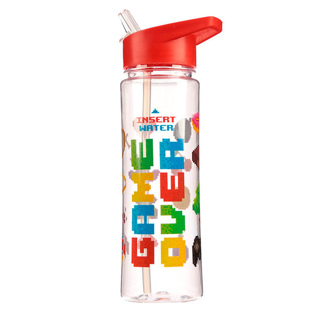 Gourde Game Over 500ml vue de face avec logo PUCKATOR sur fond blanc