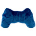 Coussin peluche en forme de manette de jeu vidéo Game Over vu de face avec détails colorés