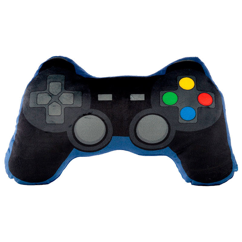 Coussin peluche PUCKATOR Game Over posé sur un canapé dans un intérieur moderne et geek