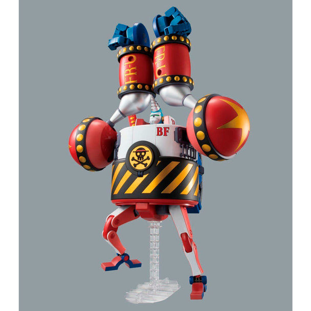 Figurine General Franky One Piece 25cm assemblée vue de face avec détails précis du visage et costume