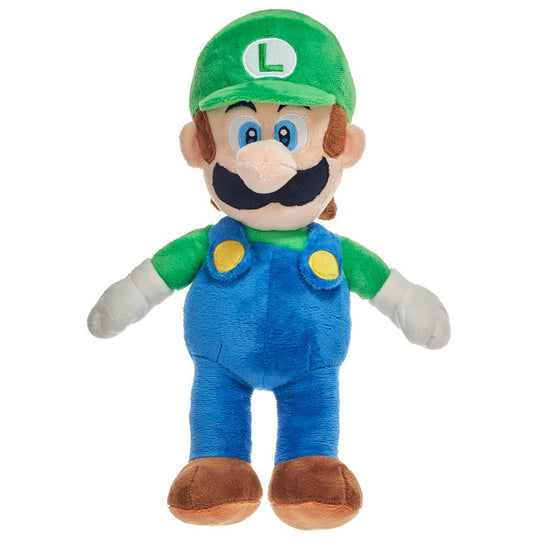 Peluche Luigi Mario Bros officielle Nintendo de 38cm, douce et détaillée, parfaite pour les fans et collectionneurs.