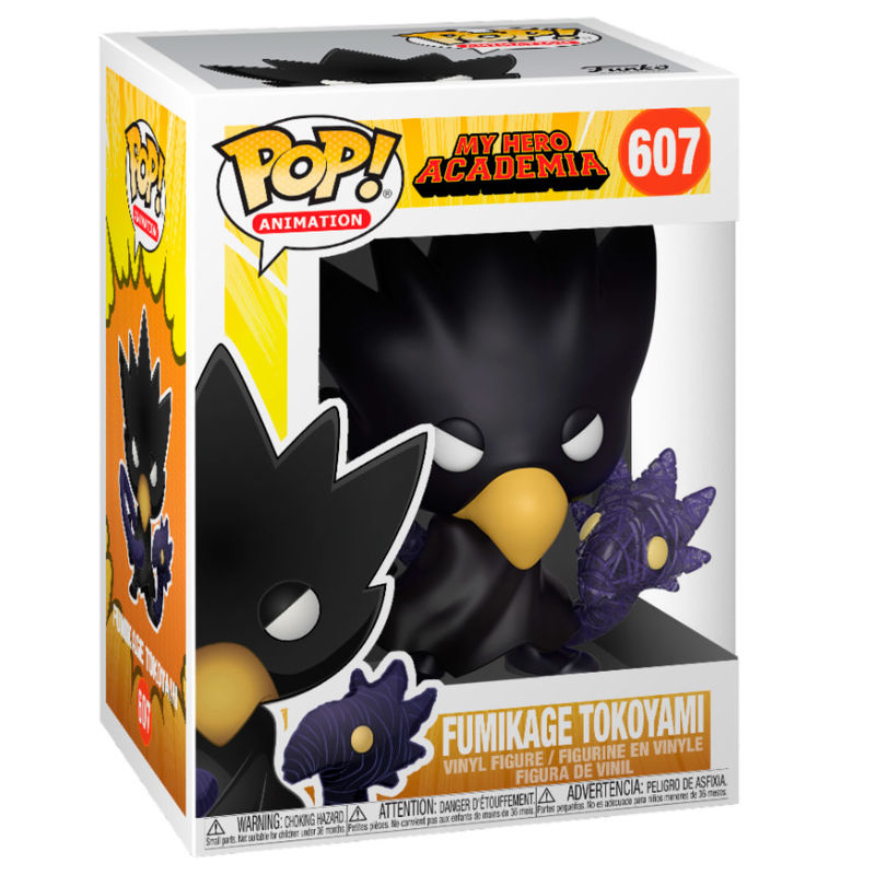 Figurine Tokoyami Funko POP posée sur une surface, mettant en valeur ses couleurs et sa taille