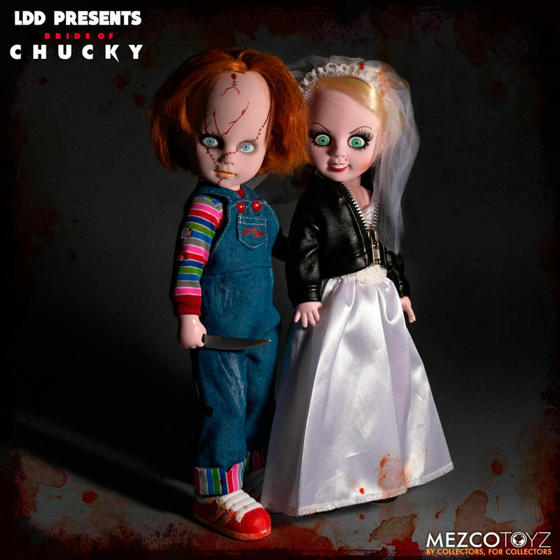 Emballage officiel MEZCO TOYZ du pack Living Dead Dolls Chucky et Tiffany