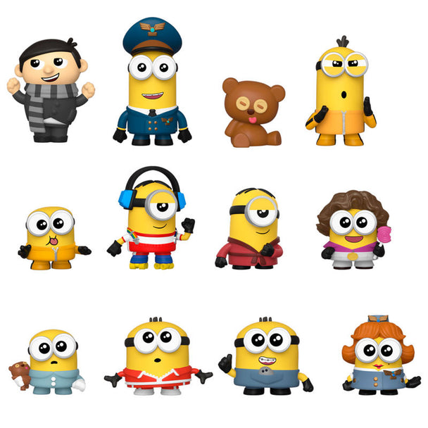 Boîte fermée de la série figurines mystère Minions 2 FUNKO avec illustrations colorées des personnages