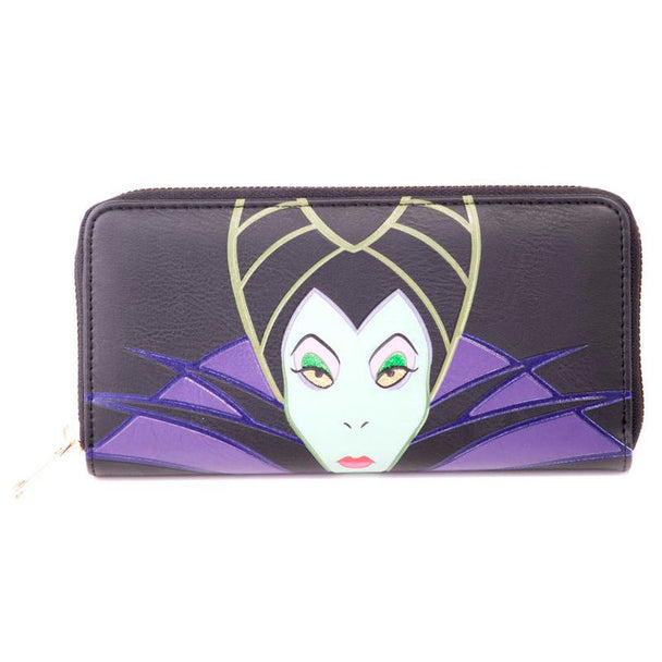 Portefeuille Disney Villains Maléfique 2 en PU et métal avec design exclusif Maléfique, vue détaillée du produit DIFUZED.
