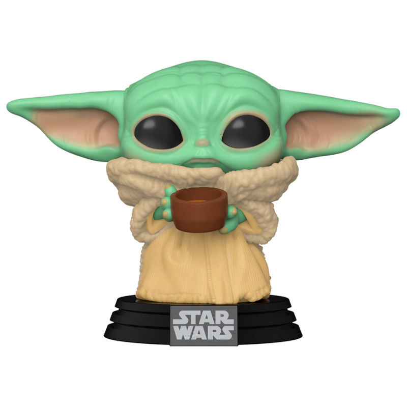 Détail de la figurine Funko POP The Child montrant les yeux expressifs et la texture vinyle de haute qualité.