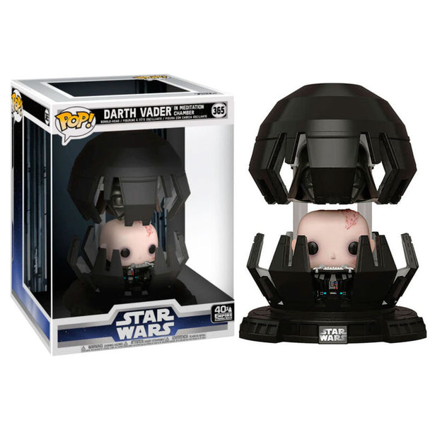 Figurine POP Deluxe de Darth Vader en chambre de méditation avec détails précis et couleurs vives