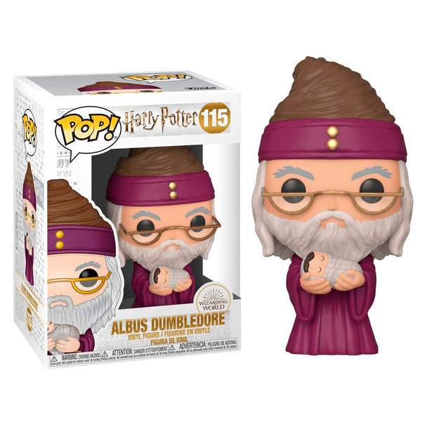 Figurine Funko POP Dumbledore tenant Bébé Harry en vinyle 9 cm dans sa boîte vitrine