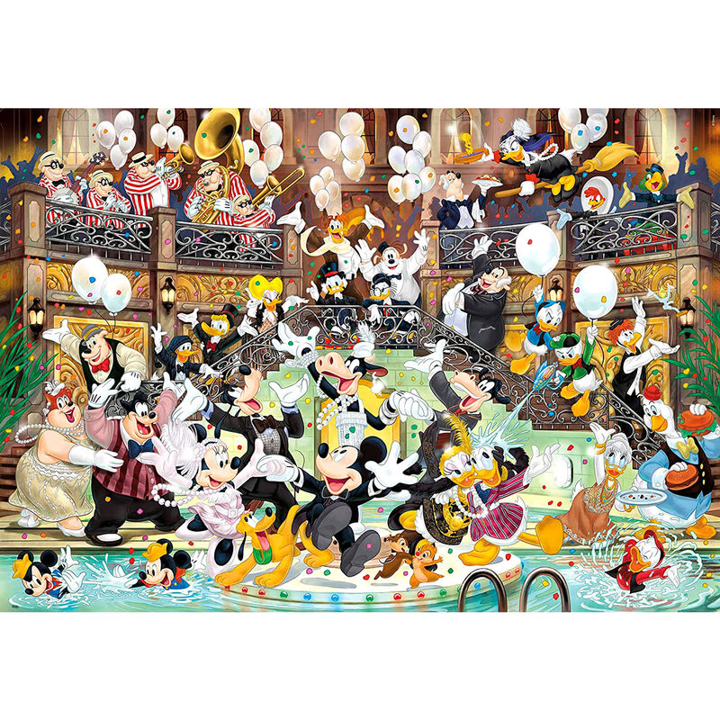 Boîte du puzzle Disney Gala 6000 pièces de CLEMENTONI avec illustration colorée et dimensions visibles