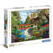 Puzzle Fuji Garden assemblé mesurant 69x50 cm montrant un jardin japonais détaillé et apaisant