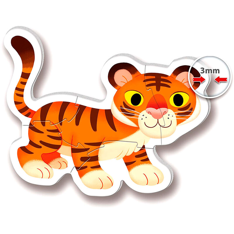 Puzzle CLEMENTONI Animaux Sauvages avec 3 pièces épaisses adaptées aux enfants