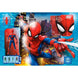Puzzle Marvel Spiderman maxi 24 pièces assemblé avec une image colorée de Spiderman en action sur fond urbain