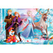 Image du puzzle assemblé Frozen 2 de CLEMENTONI montrant un paysage enneigé et les personnages principaux