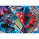 Puzzle Marvel Spiderman maxi 24 pièces assemblé montrant Spiderman en action sur fond urbain coloré