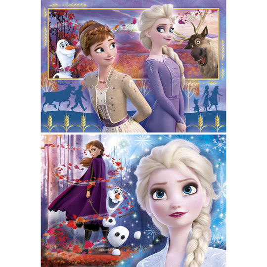 Puzzle Disney Frozen 2 CLEMENTONI avec 60 pièces, image colorée d'Elsa et Anna
