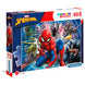 Boîte du puzzle CLEMENTONI Marvel Spiderman 60 pièces avec illustration dynamique et informations produit