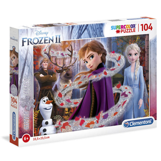 Boîte du puzzle CLEMENTONI Disney Frozen 2 avec illustration colorée et détails du produit
