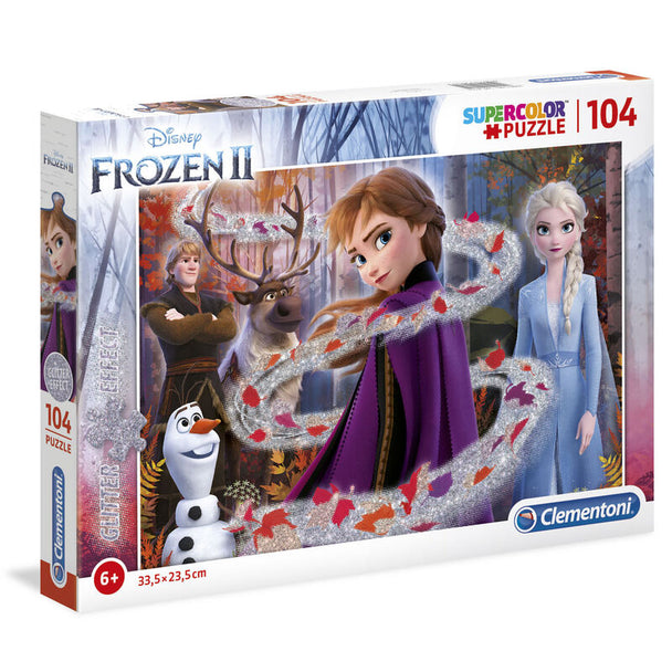Boîte du puzzle CLEMENTONI Disney Frozen 2 avec illustration colorée et détails du produit